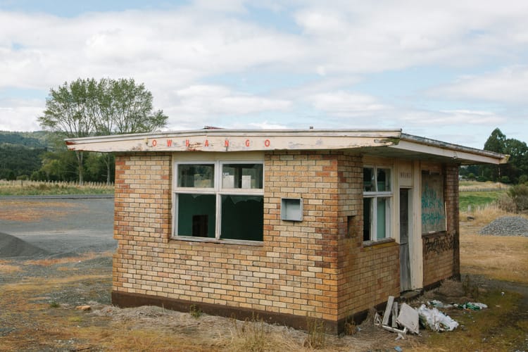 Owhango station in the main railway line from Auckland to Wellington in New Zealand