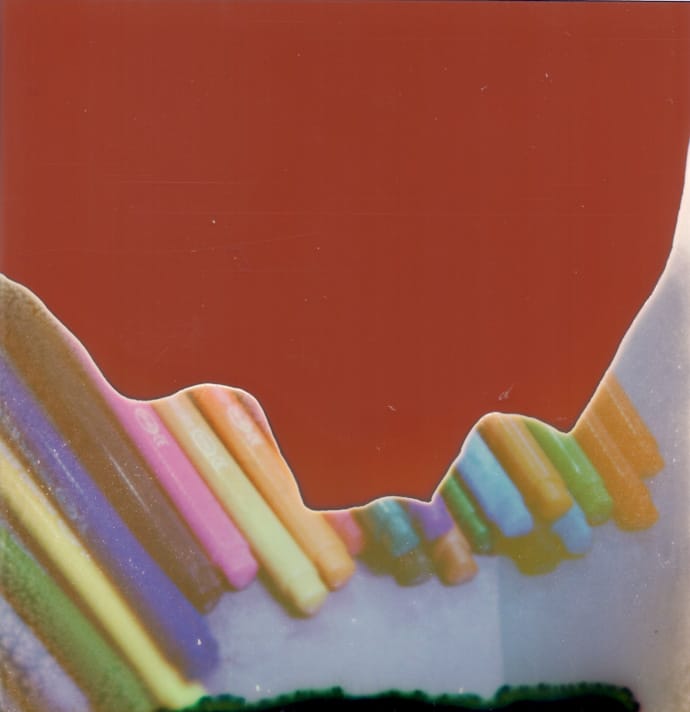 polaroid photograph of coloured pens. copyright leonie wise