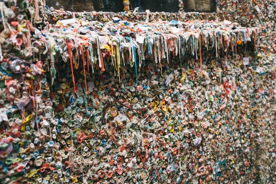 The famous gum wall, Seattle. by Leonie Wise
